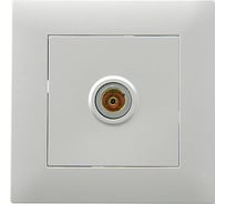 Розетка телевизионная проходная MAKEL TV 1-м СП KAREA RIZZ IP20, 6дБ, серебристая 88065007
