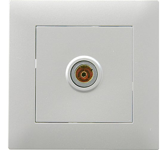 Розетка телевизионная проходная MAKEL TV 1-м СП KAREA RIZZ IP20, 6дБ, серебристая 88065007 1