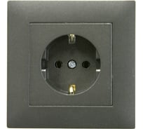 Розетка с заземлением MAKEL СП KAREA RIZZ 16А, IP20, дым. металлик 88050028