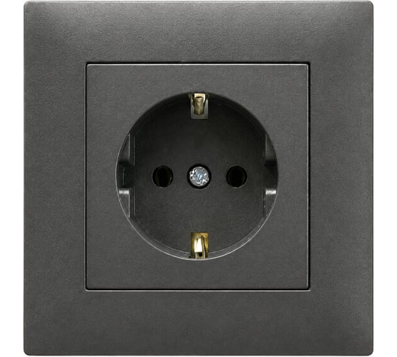 Розетка с заземлением MAKEL СП KAREA RIZZ 16А, IP20, дым. металлик 88050028