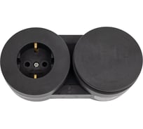 Блок OVIVO X-One выключатель + розетка с заземлением, антрацит 406-250001-910