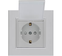 Розетка MAKEL с/з и крышкой СП KAREA LINE STAR 16А IP20 жемчужный. 86100029