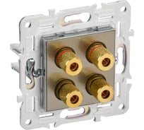 Аудиорозетка 4-местная IEK SKANDY SK-A01N никель SK-S40-K50