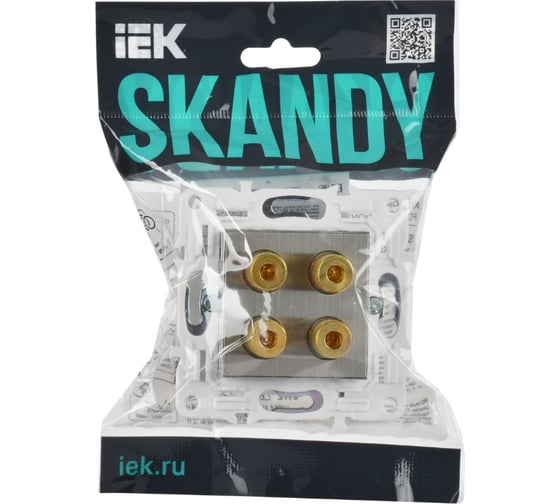 Аудиорозетка 4-местная IEK SKANDY SK-A01N никель SK-S40-K50