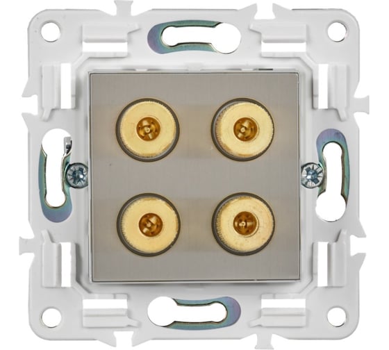 Аудиорозетка 4-местная IEK SKANDY SK-A01N никель SK-S40-K50
