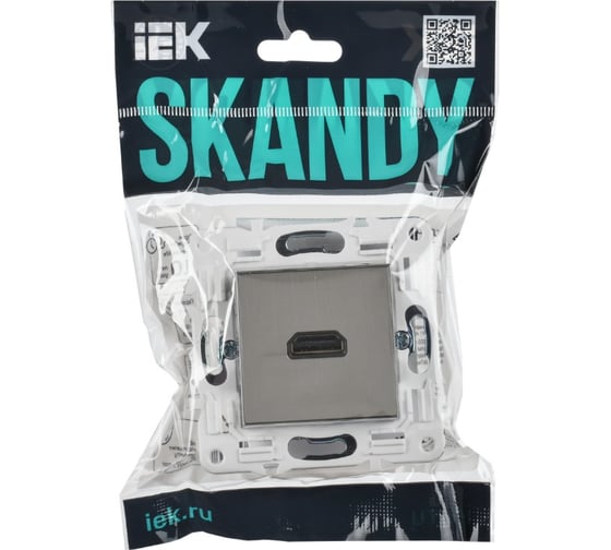 Розетка IEK SKANDY HDMI SK-H01N никель SK-H10-K50