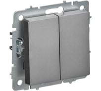 Выключатель 2-клавишный перекрестный IEK BRITE 10А ВС10-2-3-БрС сталь BR-V23-0-10-K46