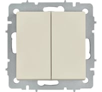 Выключатель 2-клавишный перекрестный IEK BRITE 10А ВС10-2-3-БрКр бежевый BR-V23-0-10-K10