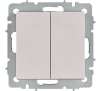 Выключатель 2-клавишный перекрестный IEK BRITE 10А ВС10-2-3-БрЖ жемчужный BR-V23-0-10-K36