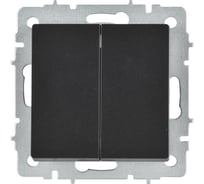 Выключатель 2-клавишный перекрестный IEK BRITE 10А ВС10-2-3-БрЧ черный BR-V23-0-10-K02