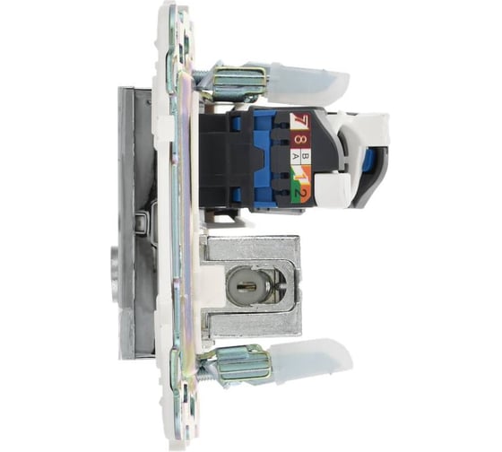 Розетка IEK SKANDY двойная TV+RJ45 кат.6 SK-A15N никель SK-AK20-2-K50