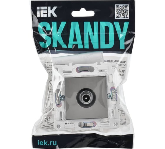Розетка IEK SKANDY TV оконечная SK-A12N никель SK-A10-O-K50