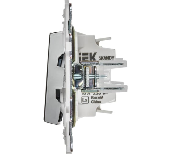 Выключатель 2-клавишный перекрестный IEK SKANDY 10А SK-V06N никель SK-V23-0-10-K50