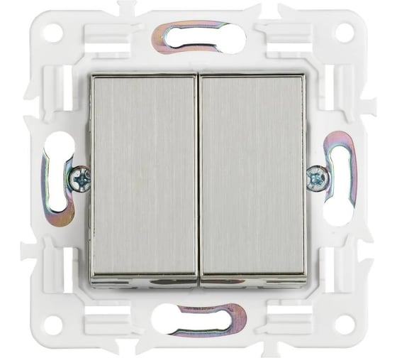 Выключатель 2-клавишный перекрестный IEK SKANDY 10А SK-V06N никель SK-V23-0-10-K50