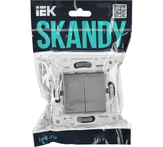 Выключатель 2-клавишный перекрестный IEK SKANDY 10А SK-V06N никель SK-V23-0-10-K50