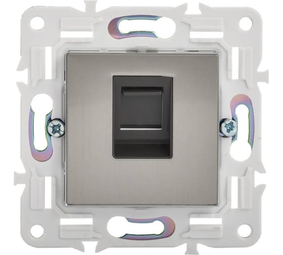 Розетка IEK SKANDY комп. RJ45 кат.6 SK-K02N никель SK-K10-2-K50