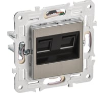 Розетка IEK SKANDY комп. 2-ая RJ45 кат.6 SK-K04N никель SK-K20-2-K50