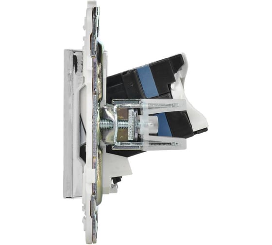 Розетка IEK SKANDY комп. 2-ая RJ45 кат.6 SK-K04N никель SK-K20-2-K50