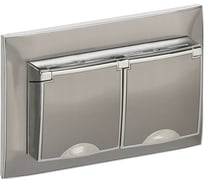 Розетка IEK SKANDY 2-я с кр. 16А в сб IP44 SK-R12N никель SK-R26-16-44-K50-F