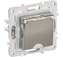 Розетка IEK SKANDY з/к/ш кр. 16А IP44 SK-R11N никель SK-R16-16-44-K50