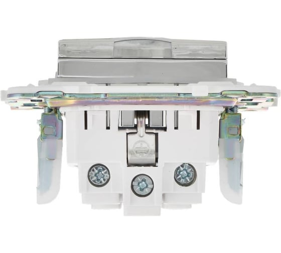 Розетка IEK SKANDY з/к/ш кр. 16А IP44 SK-R11N никель SK-R16-16-44-K50