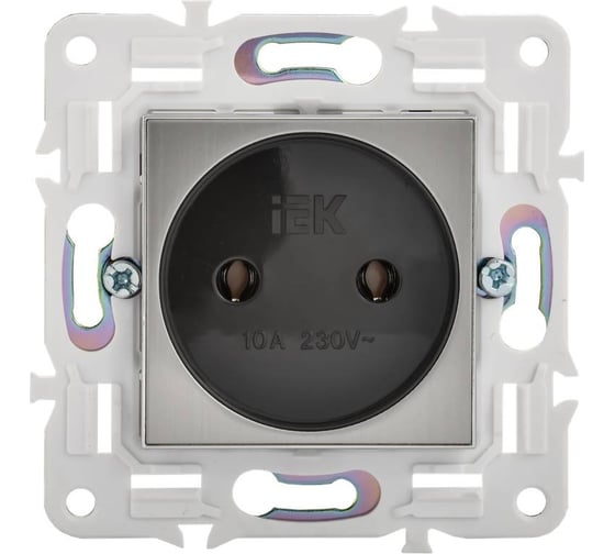 Розетка IEK SKANDY без з/к/ш 10А SK-R02N никель SK-R10-10-K50