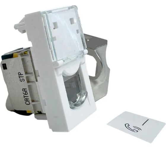 Компьютерная розетка Filum RJ45, UTP, CAT6A, 45x22,5 мм (mosaic), toolles, белая FL-FP112-C6A