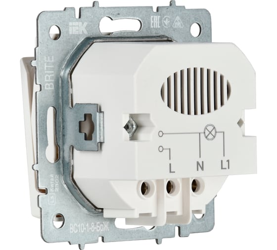 Выключатель карточный IEK BRITE 30А ВС10-1-8-БрЖ жемчуг BR-V11-0-10-K36