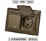 Розетка двойная TDM ELECTRIC 2П+З, 16А, 250В, IP44, с защитными шторками, с крышкой, бронза, Лама TDM SQ1815-0790 2