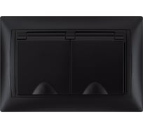 Розетка двойная TDM ELECTRIC 2П+З, 16А, 250В, IP44, с защитными шторками, с крышкой, графит, Лама TDM SQ1815-0670