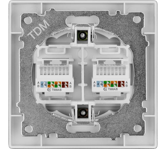 Розетка компьютерная двойная TDM ELECTRIC RJ45, черная Сенеж TDM SQ1816-0323