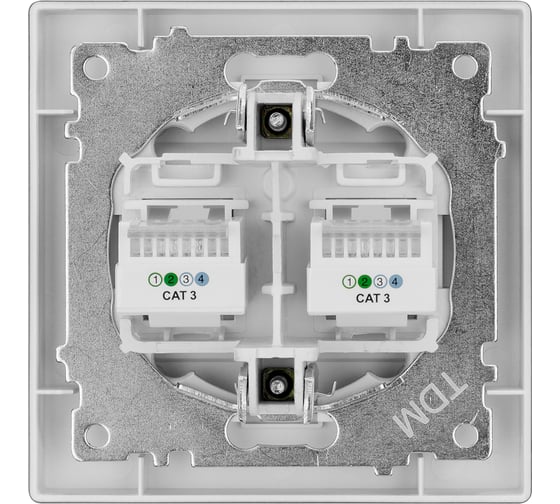Розетка двойная телефонная TDM ELECTRIC RJ11, черная, Сенеж TDM SQ1816-0326