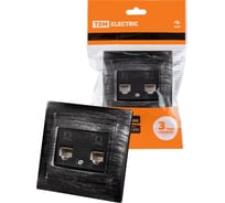 Розетка компьютерная двойная TDM ELECTRIC RJ45, старинное серебро, Лама TDM SQ1815-0672