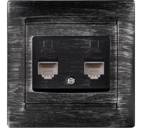 Розетка компьютерная двойная TDM ELECTRIC RJ45, старинное серебро, Лама TDM SQ1815-0672