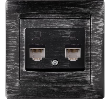 Розетка компьютерная двойная TDM ELECTRIC RJ45, старинное серебро, Лама TDM SQ1815-0672