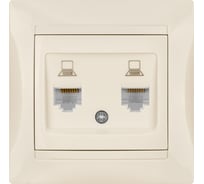 Розетка компьютерная двойная TDM ELECTRIC RJ45, слоновая кость, Лама TDM SQ1815-0155
