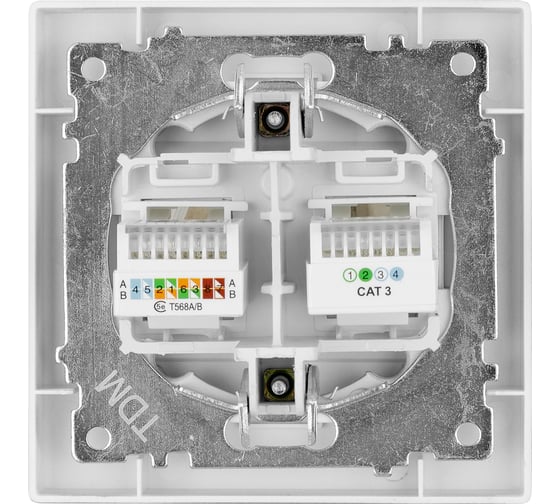 Розетка телефонная + компьютерная TDM ELECTRIC RJ11 + RJ45, черная, Сенеж TDM SQ1816-0327