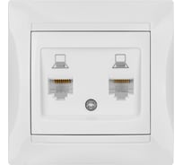 Розетка компьютерная двойная TDM ELECTRIC RJ45, белая, Лама TDM SQ1815-0055