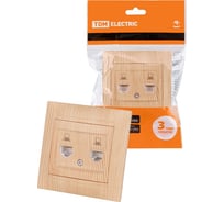 Розетка компьютерная двойная TDM ELECTRIC RJ45, сосна, Лама TDM SQ1815-0365