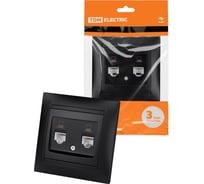 Розетка компьютерная двойная TDM ELECTRIC RJ45, графит, Лама TDM SQ1815-0675