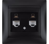 Розетка компьютерная двойная TDM ELECTRIC RJ45, графит, Лама TDM SQ1815-0675