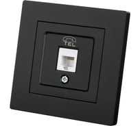 Розетка телефонная TDM ELECTRIC RJ11, черная, Сенеж TDM SQ1816-0321