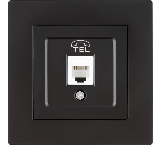 Розетка телефонная TDM ELECTRIC RJ11, черная, Сенеж TDM SQ1816-0321