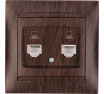 Розетка компьютерная двойная TDM ELECTRIC RJ45, венге, Лама TDM SQ1815-0455