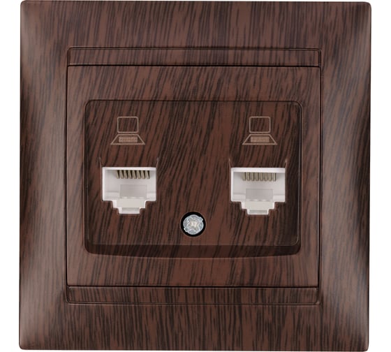 Розетка компьютерная двойная TDM ELECTRIC RJ45, венге, Лама TDM SQ1815-0455