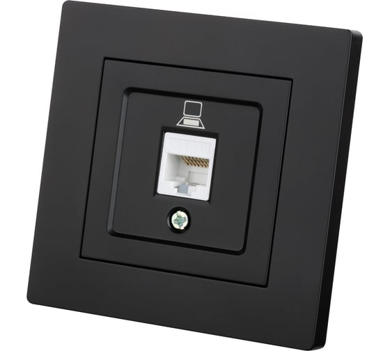 Розетка компьютерная TDM ELECTRIC RJ45, черная, Сенеж TDM SQ1816-0322
