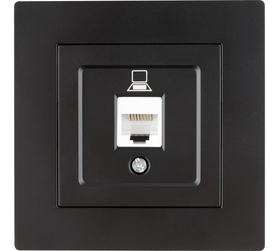 Розетка компьютерная TDM ELECTRIC RJ45, черная, Сенеж TDM SQ1816-0322