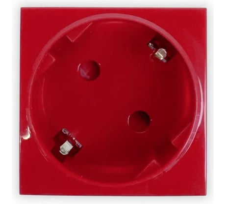 Розетка Filum 2К+З нем.стд., 45x45 мм (mosaic), 2 модуля, красная FL-PWS-1P-RD