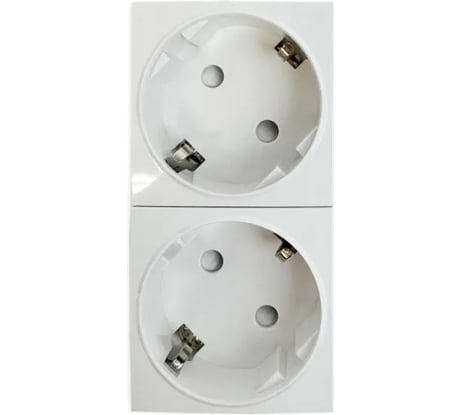 Розетка Filum 2x2К+З нем.стд., 45x90 мм (mosaic), 4 модуля, белая FL-PWS-2P-WH