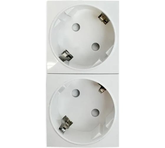 Розетка Filum 2x2К+З нем.стд., 45x90 мм (mosaic), 4 модуля, белая FL-PWS-2P-WH